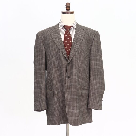 Joseph Abboud 46L Brown Solid 3-Button Sport Coat Blazer Jacket O498